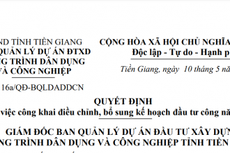 Quyết định về việc công khai điều chỉnh, bổ sung kế hoạch đầu tư công năm 2023